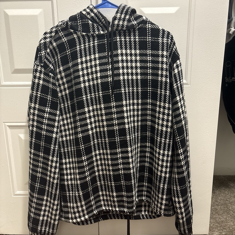 Zara Monochrome Checkered Hoodie